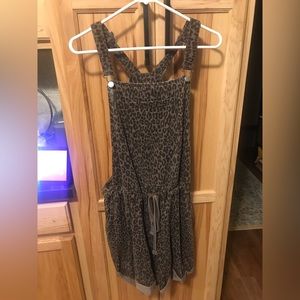 Wallflower Cheetah Shorts Overalls 1X
